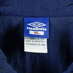 Umbro - Blue Big Logo 1/4 Zip Windbreaker 1990s X-Large Vintage Retro