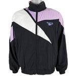 Reebok - Black with Purple Kamikaze Windbreaker 1990s Large Vintage Retro