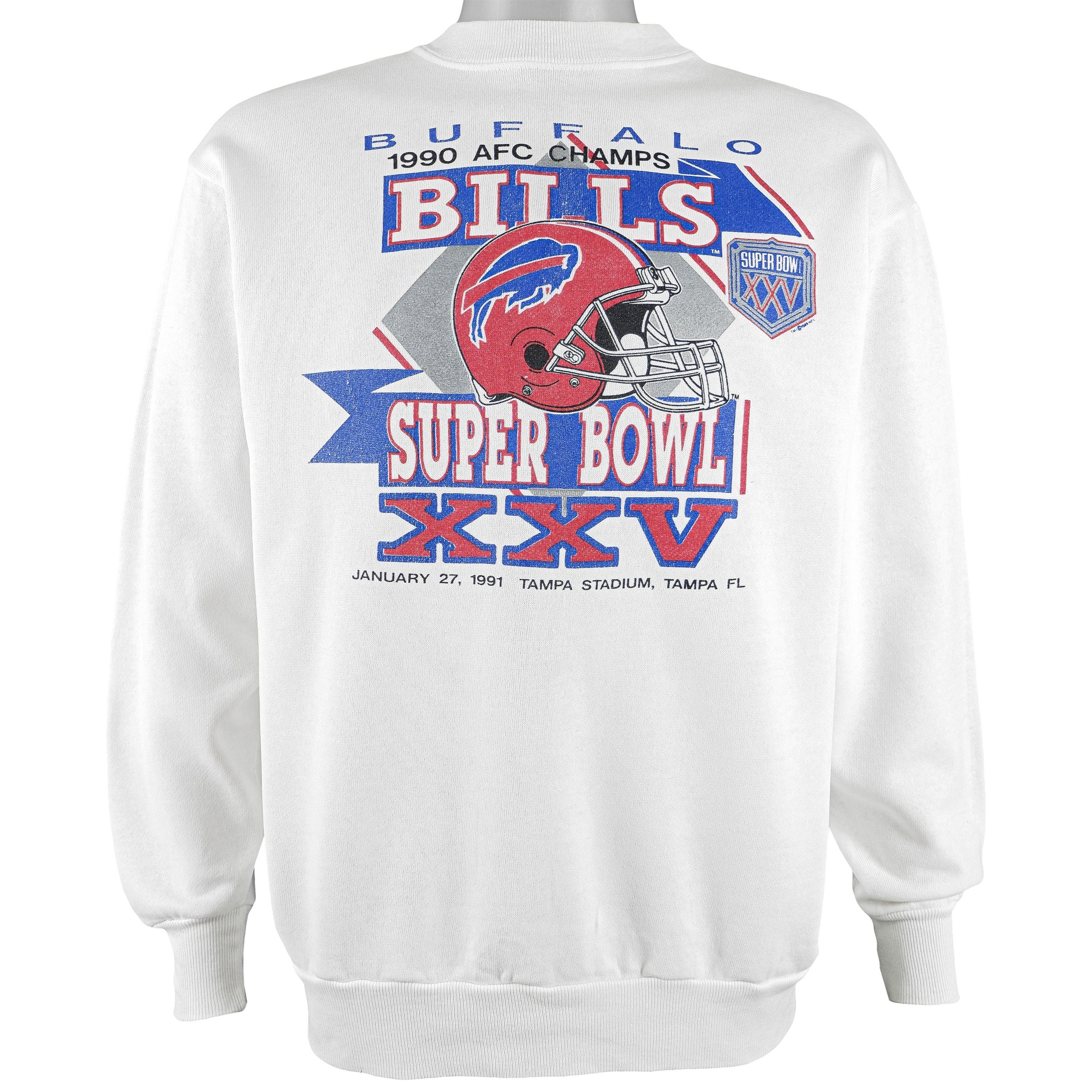 Vtg Super Bowl XXV Buffalo Bills Champions Shirt S Logo 7 Single