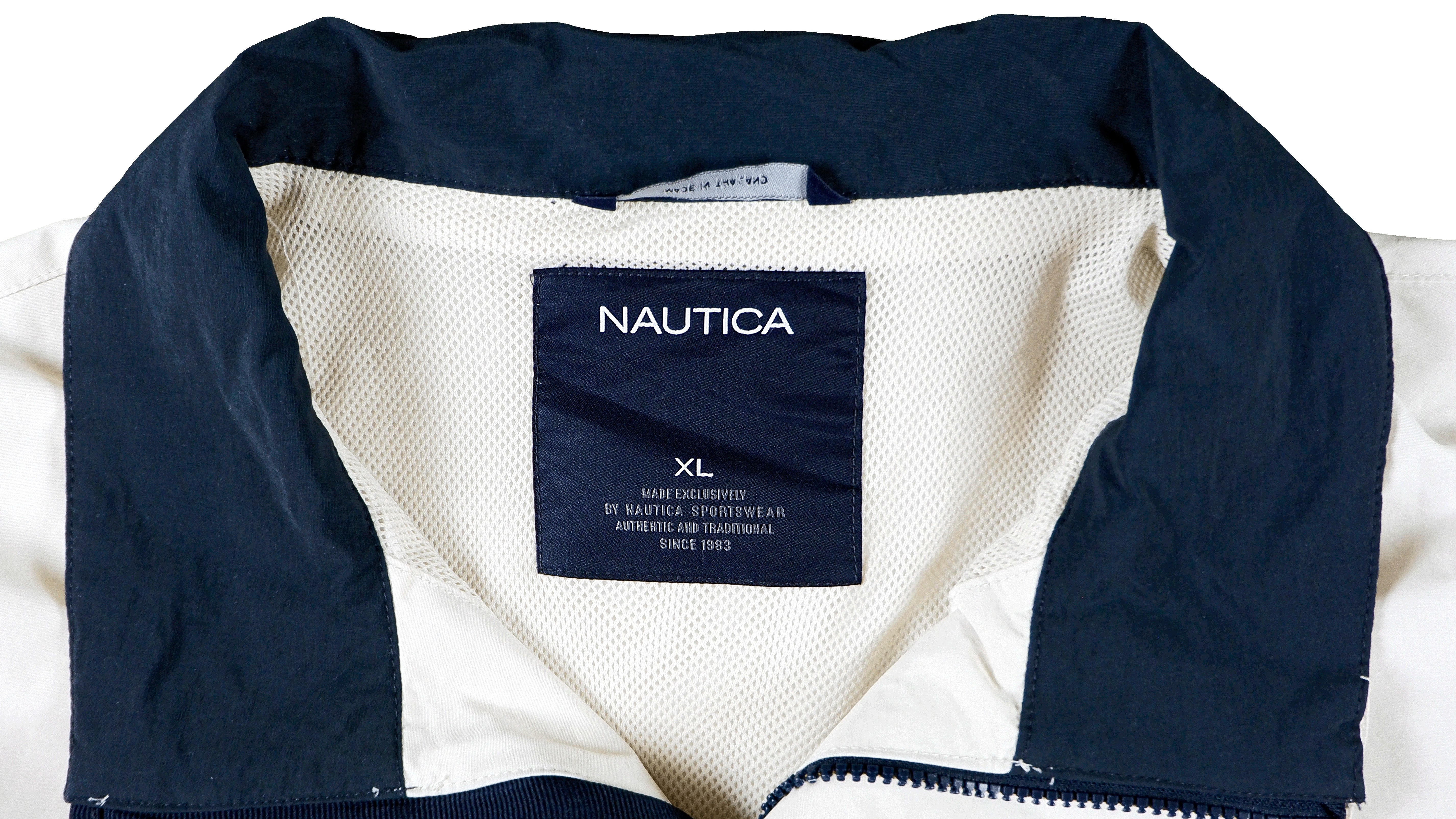 Vintage Nautica - White Sailing Jacket X-Large – Vintage Club Clothing
