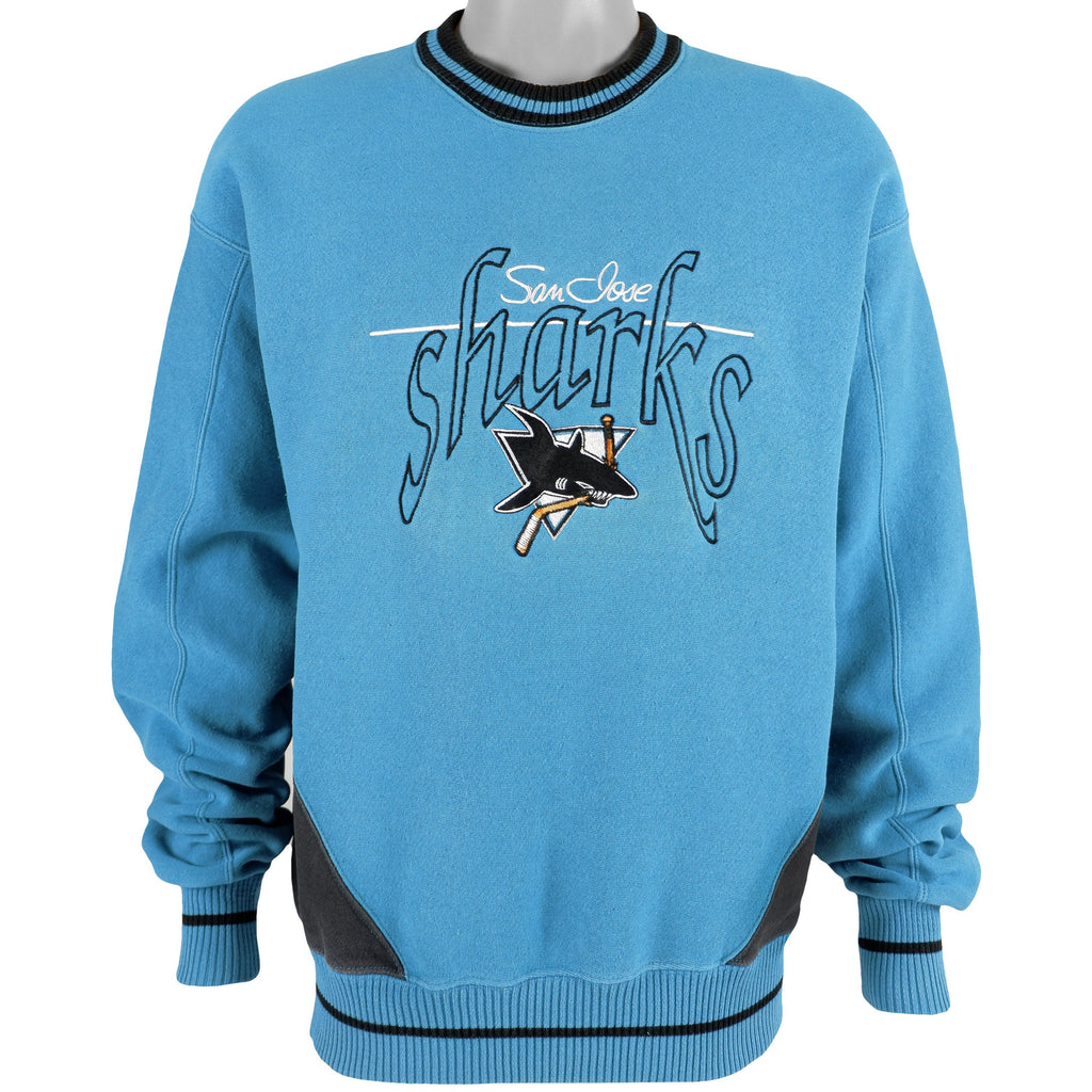 NHL (G) - San Jose Sharks Crew Neck Sweatshirt 1990s Large Vintage Retro Hockey