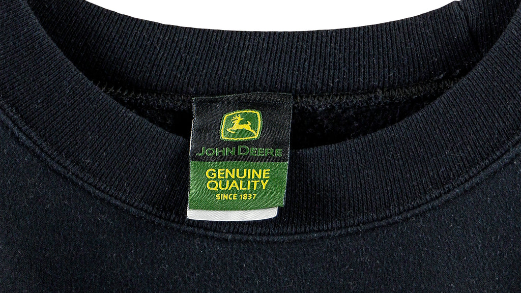 Vintage - Black John Deere Crew Neck Sweatshirt 1990s X-Large Vintage Retro