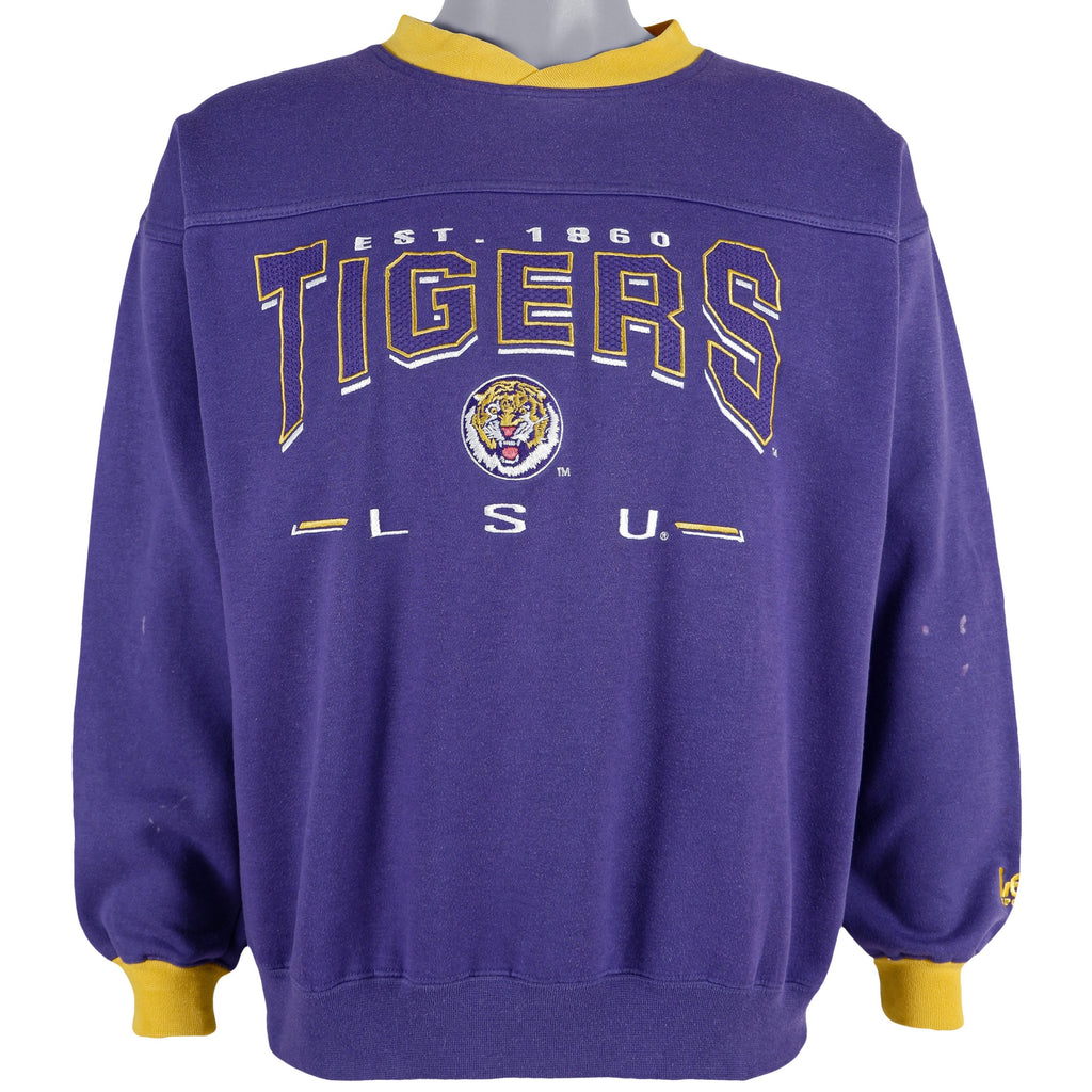 NCAA (Lee) - LSU Tigers Crew Neck Sweatshirt 1990s Large Vintage Retro Football College 