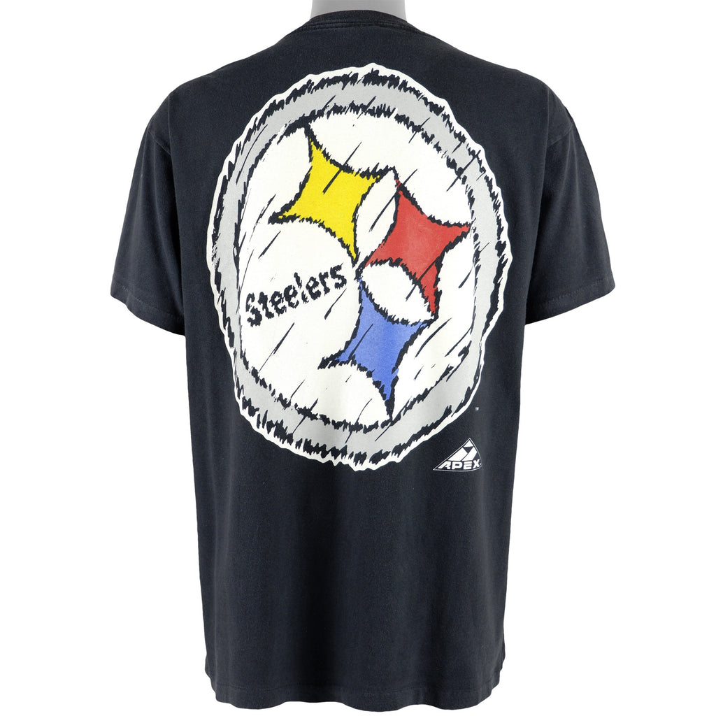 NFL (Apex One) - Pittsburgh Steelers Spell-Out T-Shirt 1994 Large Vintage Retro Football