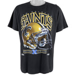 NFL (Salem) - New Orleans Saints Spell-Out T-Shirt 1992 Large Vintage Retro Football 