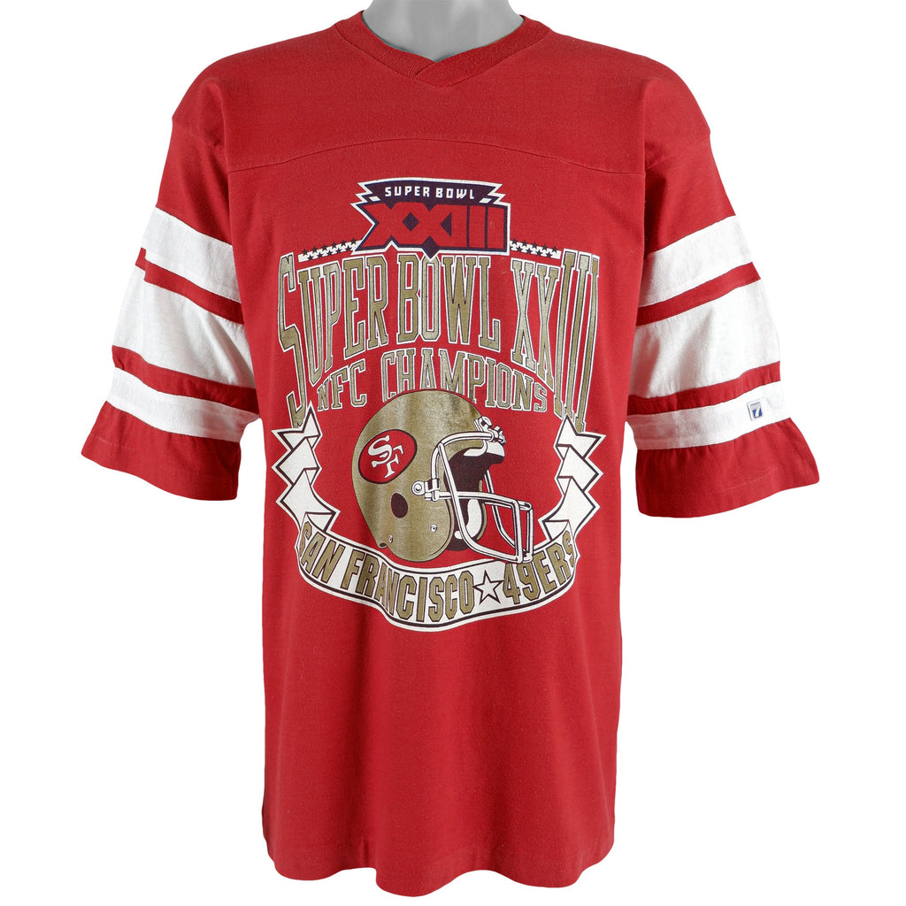 NFL (Logo 7) - San Francisco 49ers Spell-Out Football Jersey 1989 Large Vintage Retro football