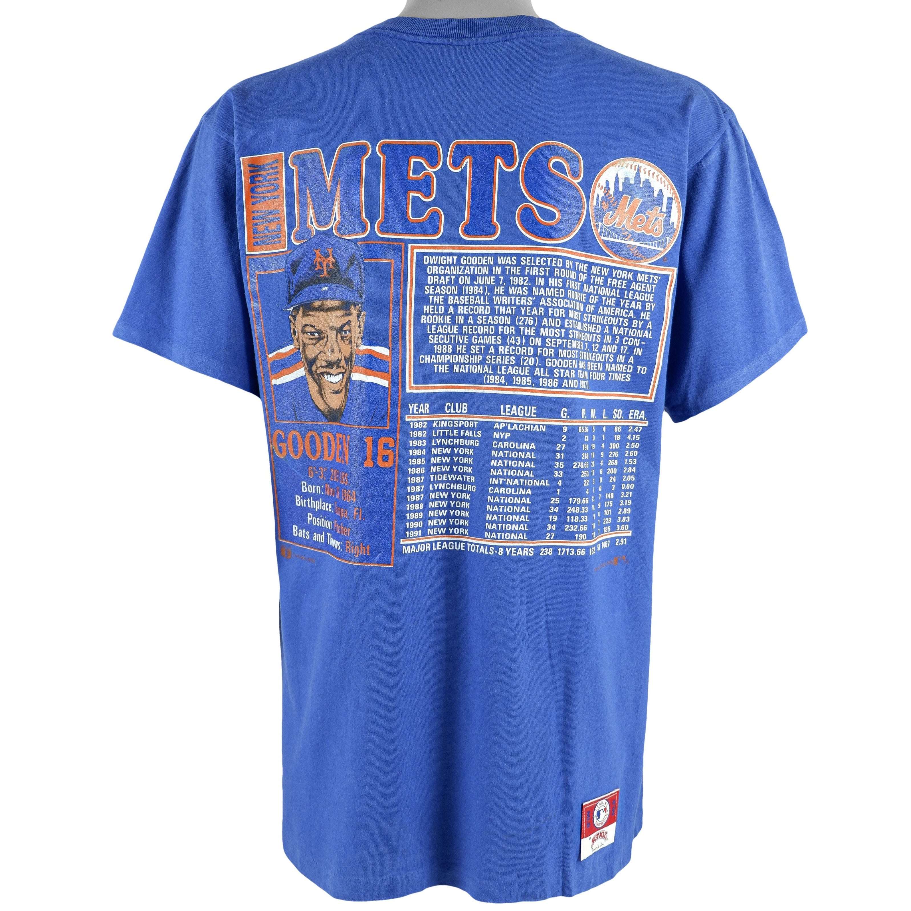 Vintage 90's New York Mets MLB Blue T Shirt Size L 