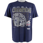 NFL (Jerzees) - Dallas Cowboys, Super Bowl XXVII Champions T-Shirt 1992 Large