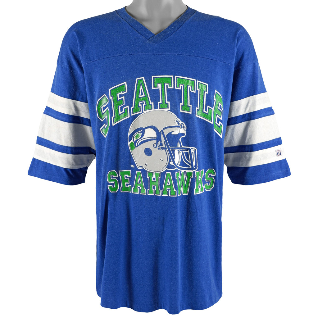 NFL (Logo 7) - Seattle Seahawks Big Logo football Jersey 1990s X-Large Vintage Retro Football