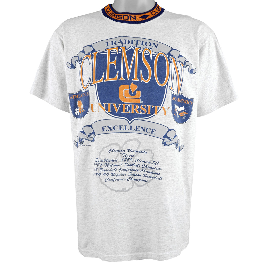 Vintage - Clemson University Spell-Out T-Shirt 1993 Large Vintage Retro College