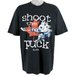 NHL - Don Cherry, Shoot the Puck T-Shirt 1990s X-Large Vintage Retro Hockey
