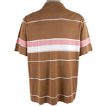 Lacoste - Brown Stripes Polo T-Shirt X-Large Vintage Retro