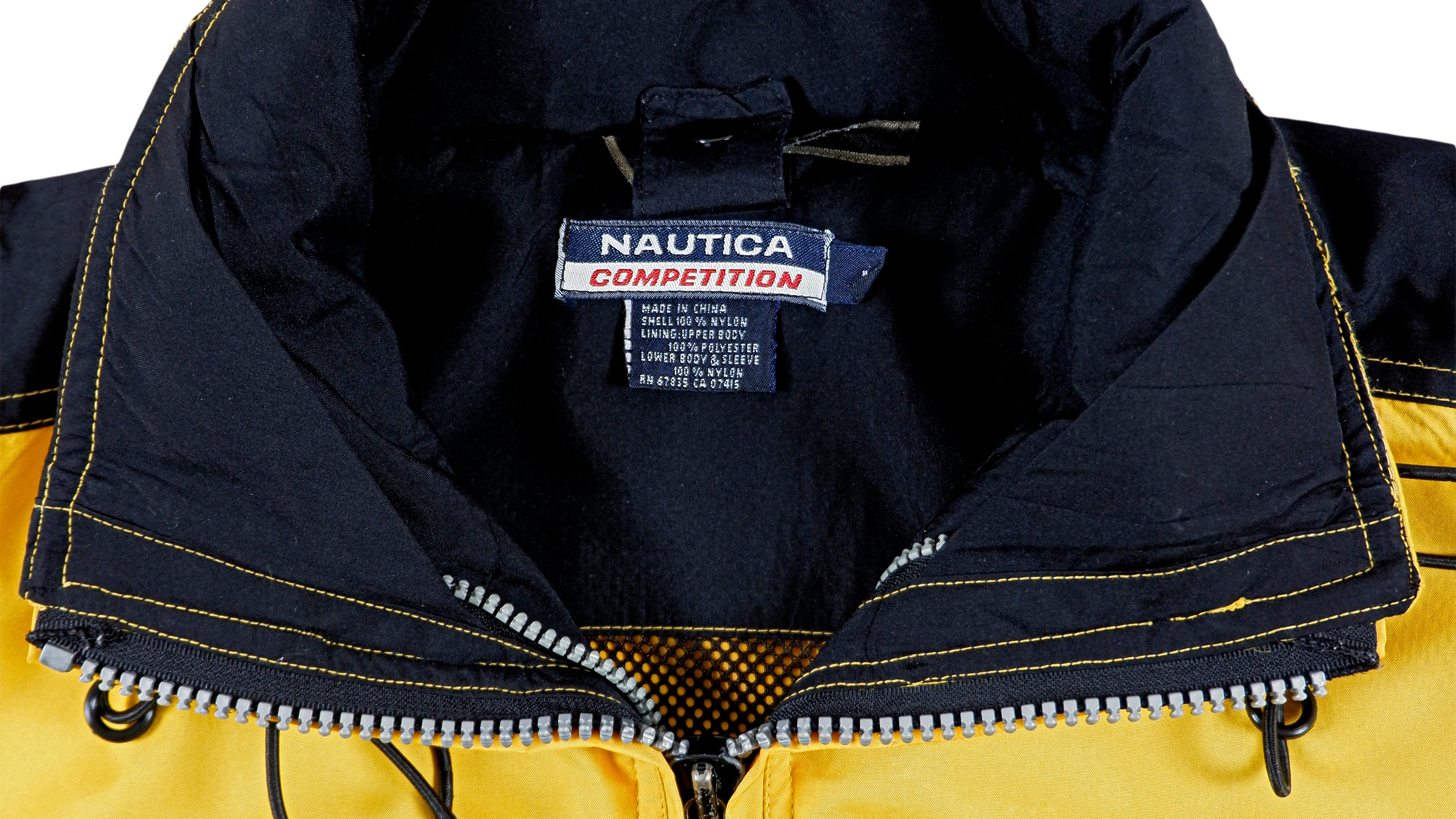 Vintage Nautica - Yellow Competition Sailing Jacket 1990s Large