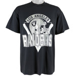 NFL (Trench) - Los Angeles Raiders Spell-Out T-Shirt 1990s Large Vintage Retro Football