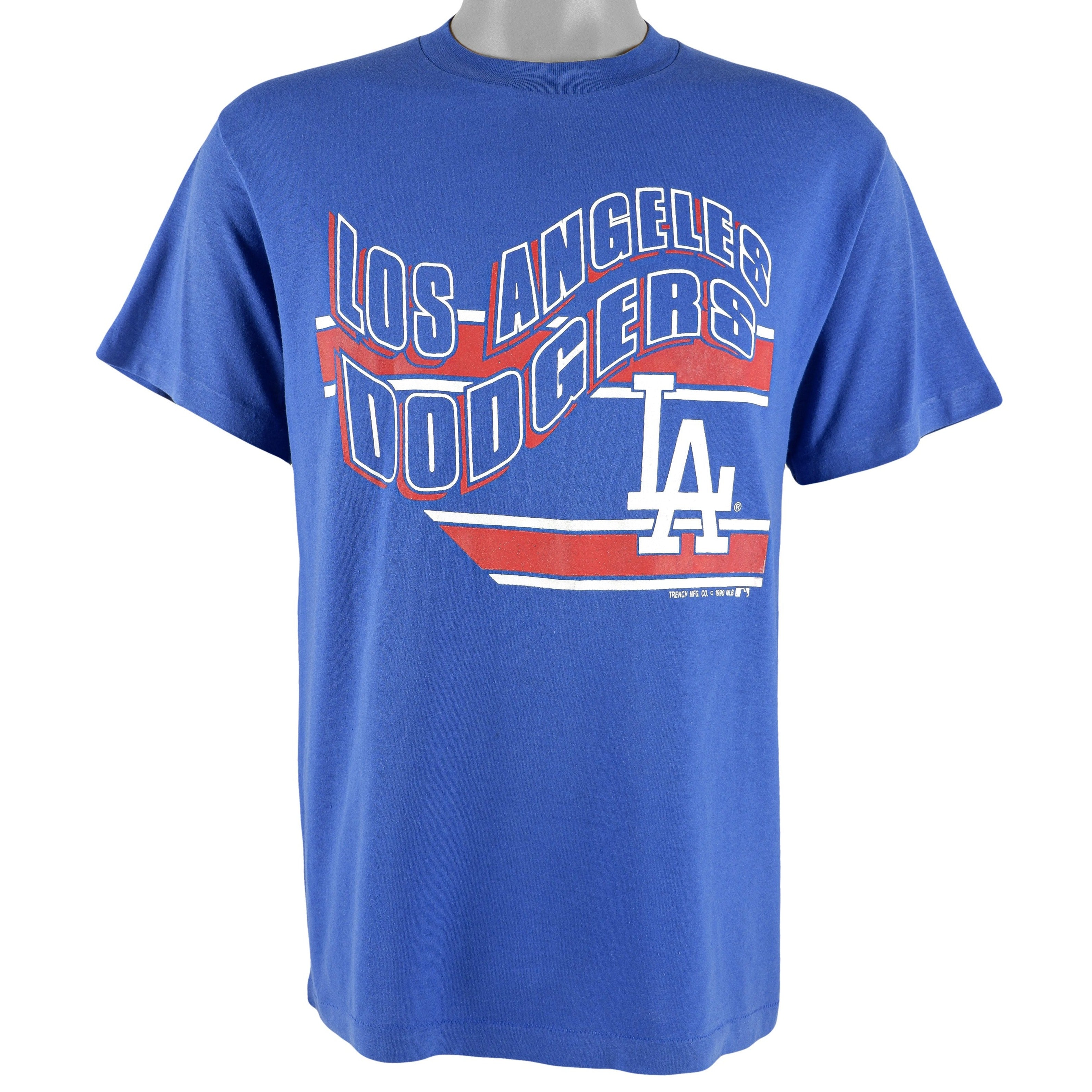 Vintage MLB (Trench) - Los Angeles Dodgers Spell-Out T-Shirt 1990 Large –  Vintage Club Clothing