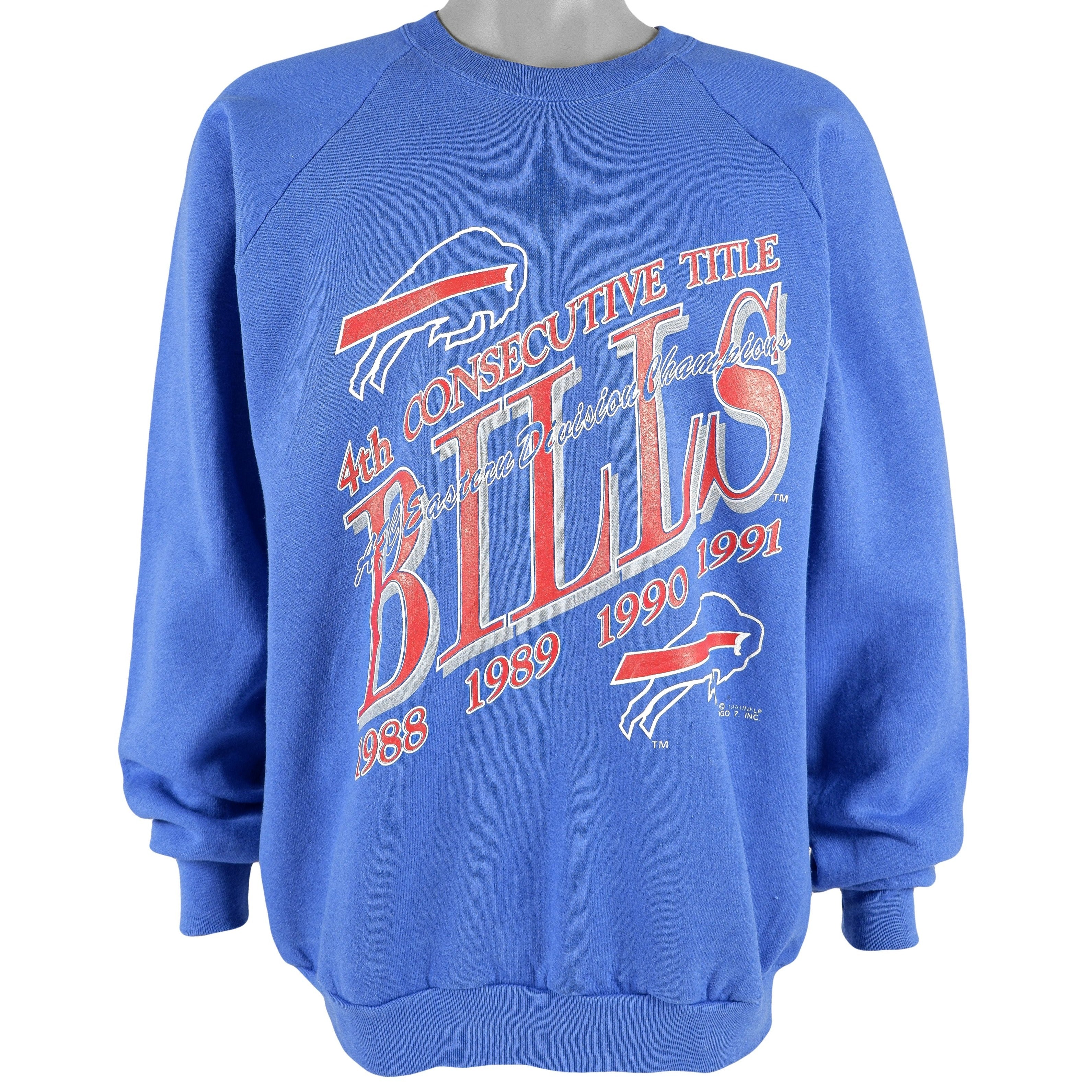 Vintage Trench tag Buffalo Bills 1991 AFC Champs crew neck sweatshirt Sz XL  |