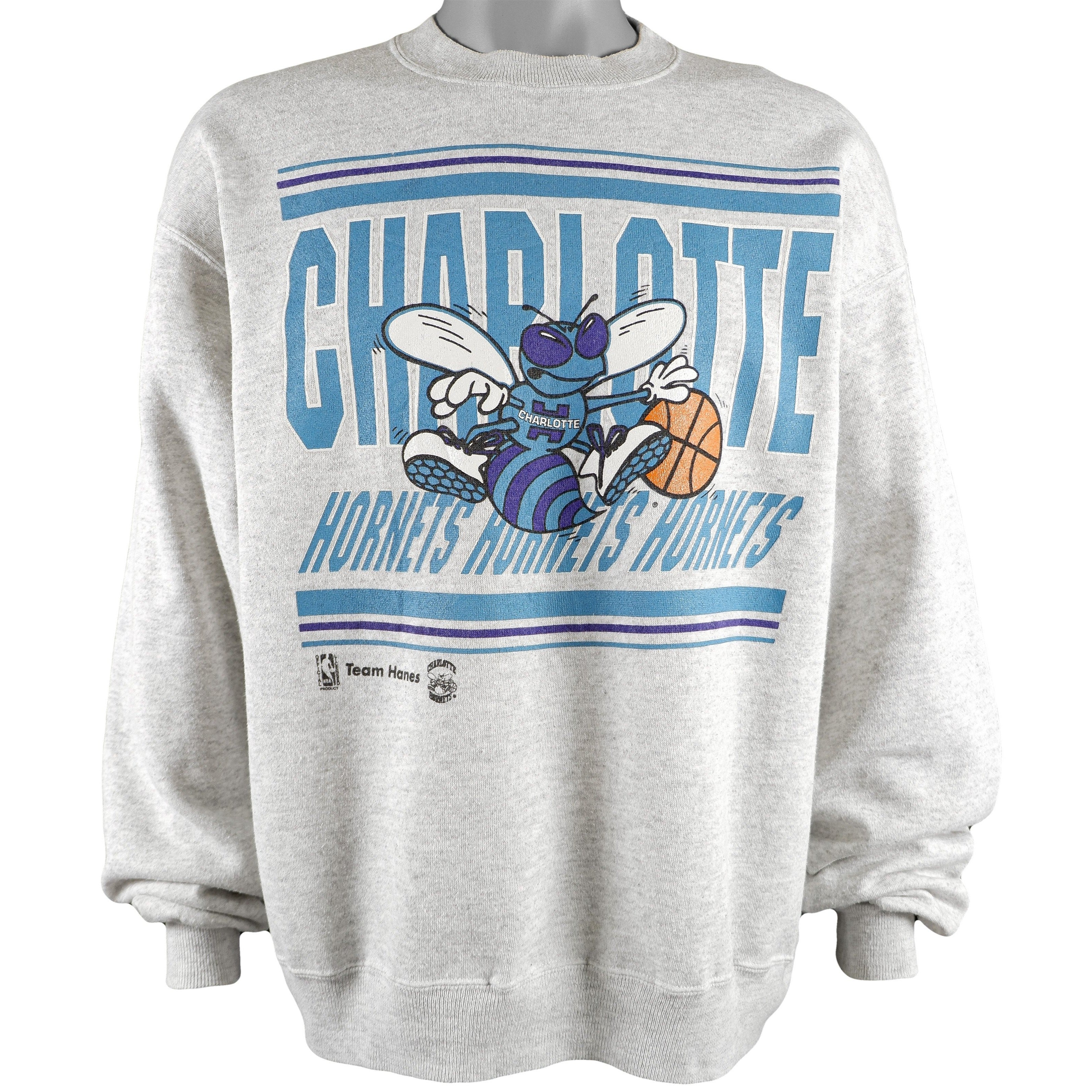 New Era Team Logo Charlotte Hornets Hoodie Grey - S