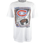 NHL - Montreal Canadiens Spell-Out T-Shirt 1993 Large Vintage Retro Hockey