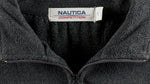 Nautica - Black 1/4 Zip Fleece Sweatshirt 1990s Medium Vintage Retro