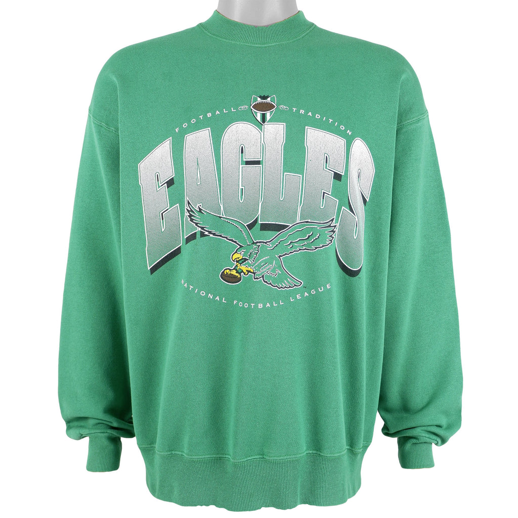 NFL (Hanes) - Philadelphia Eagles Crew Neck Sweatshirt 1990s Large Vintage Retro Football