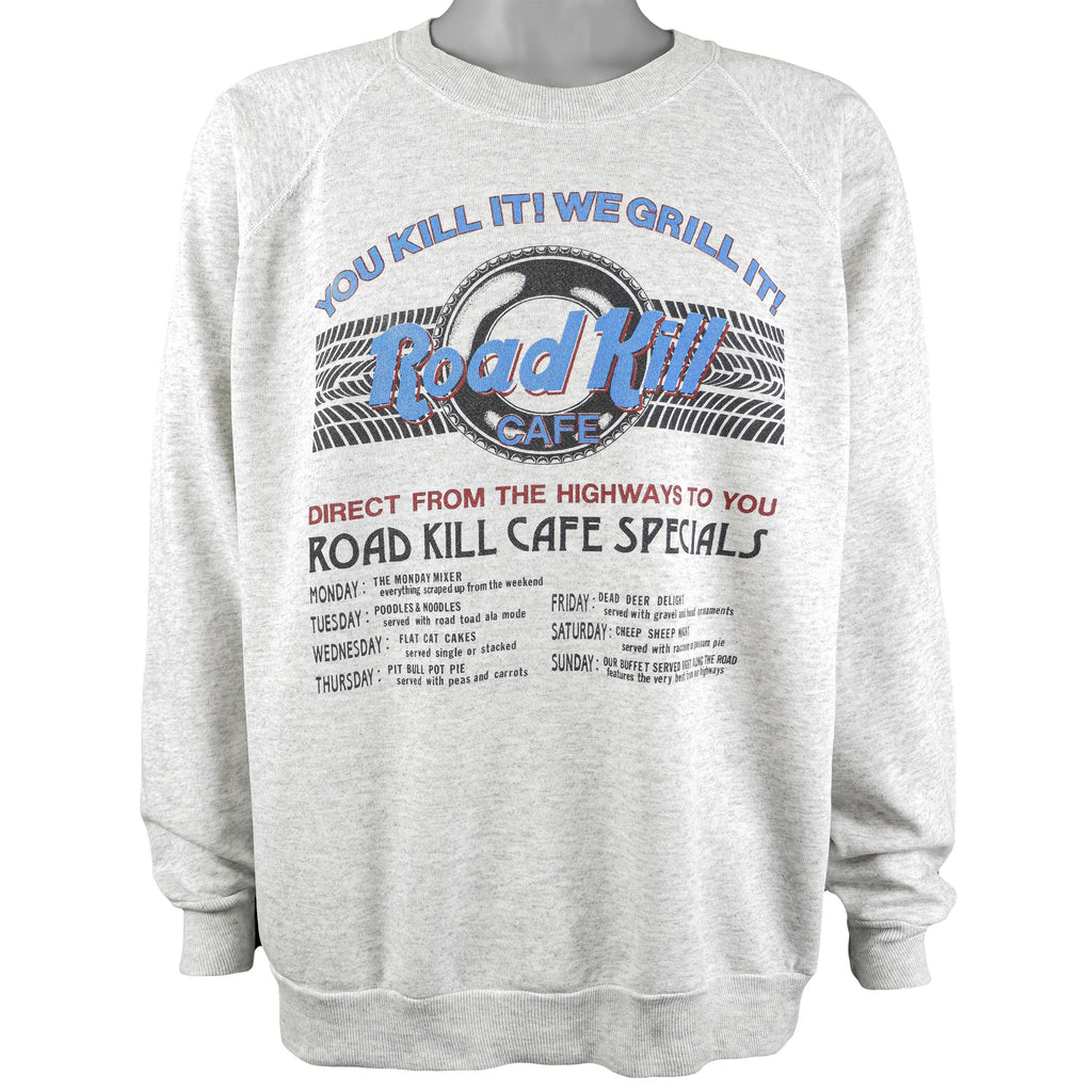 Vintage - Road Kill Cafe Crew Neck Sweatshirt 1990s Large Vintage Retro