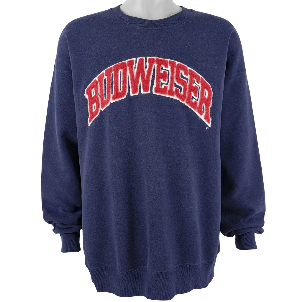 Jansport - Budweiser Spell-Out Crew Neck Sweatshirt 1990s X-Large Vintage Retro