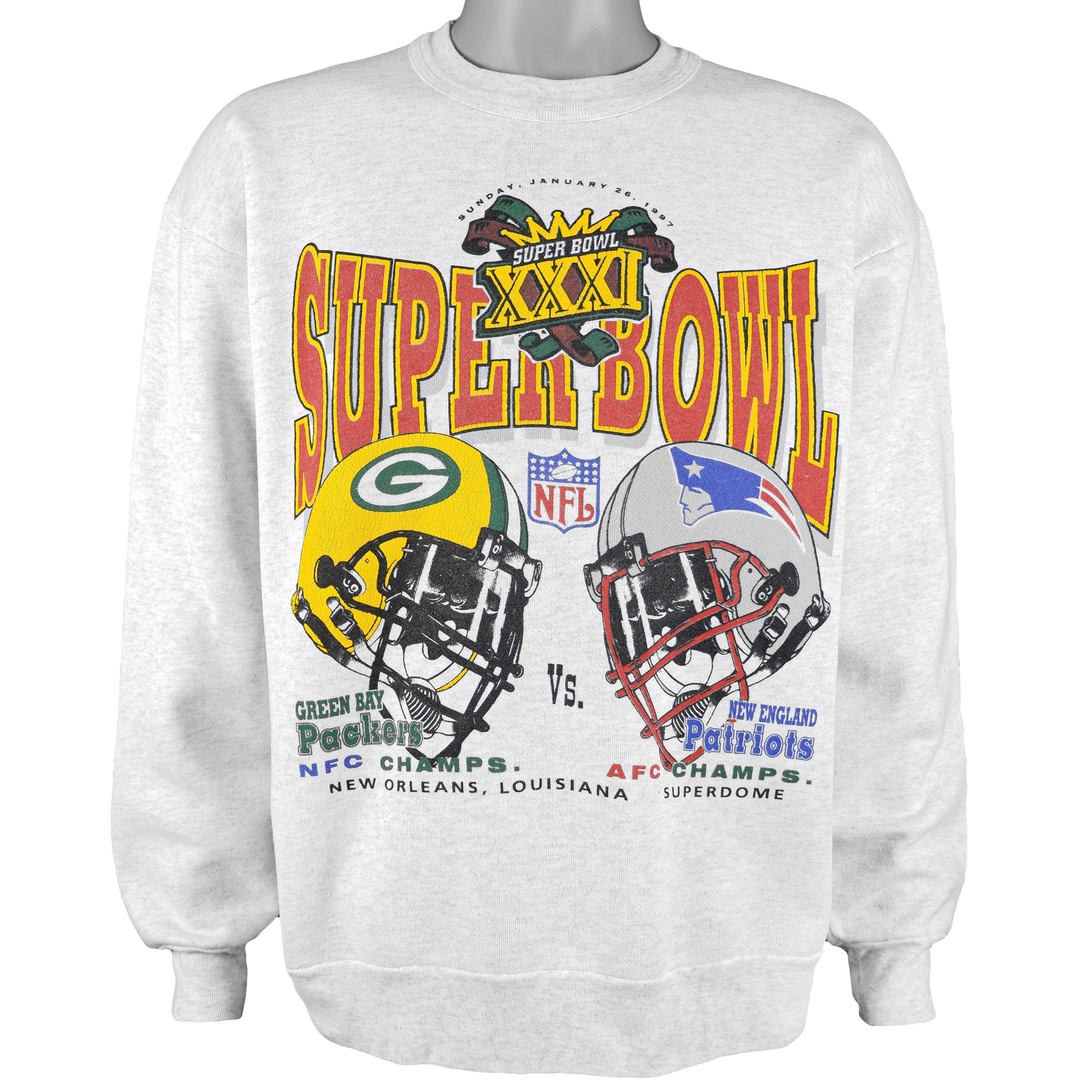 Vintage Green Bay Packers 1996 NFC Super Bowl XXXI Sweater Pullover Size  Large