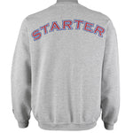 Starter - Grey Spell-Out Crew Neck Sweatshirt 1990s Medium Vintage Retro