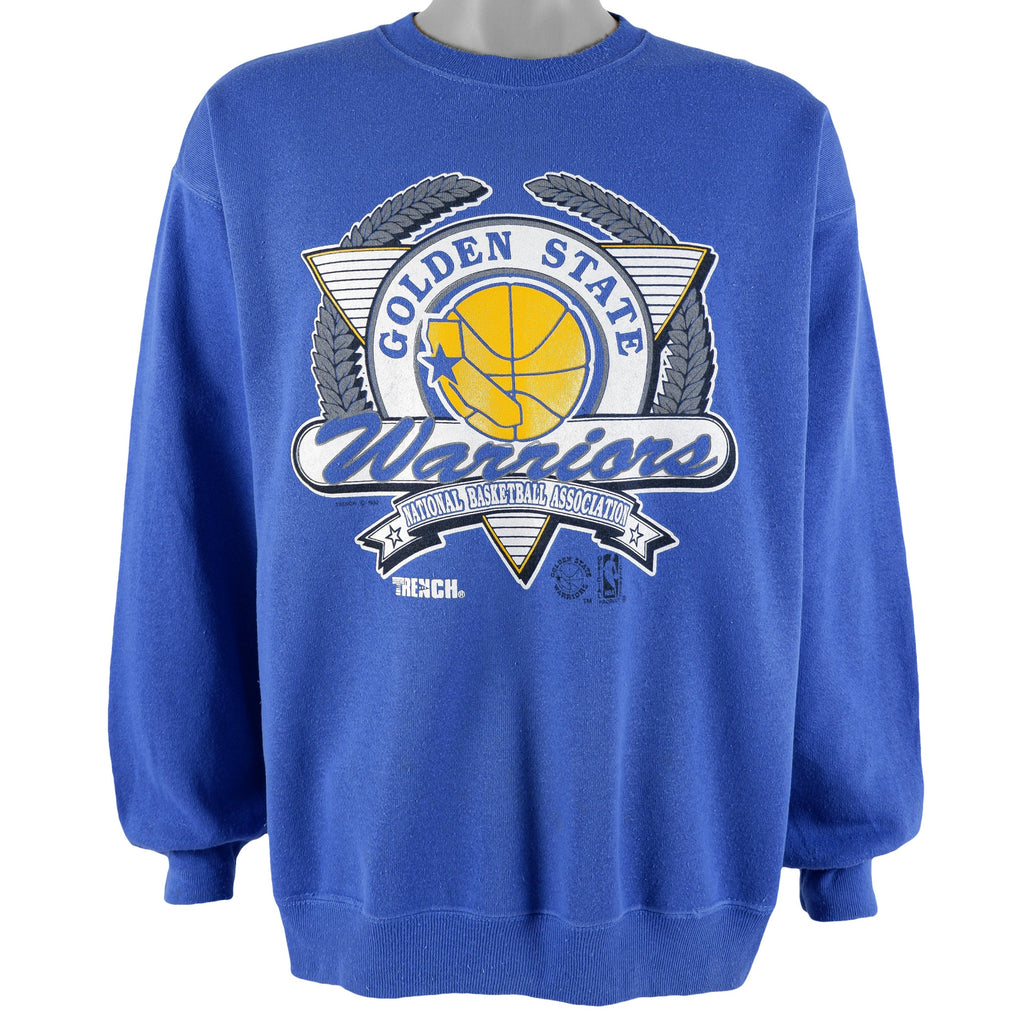 NBA (Trench) - Golden State Warriors Crew Neck Sweatshirt 1992 X-Large Vintage Retro Basketball