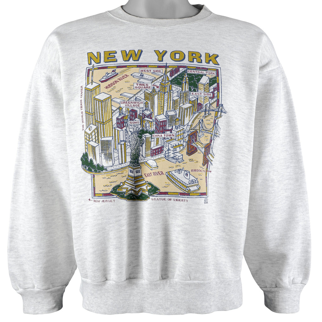 Vintage (Infini-T) - New York Crew Neck Sweatshirt 1990s Large Vintage Retro 