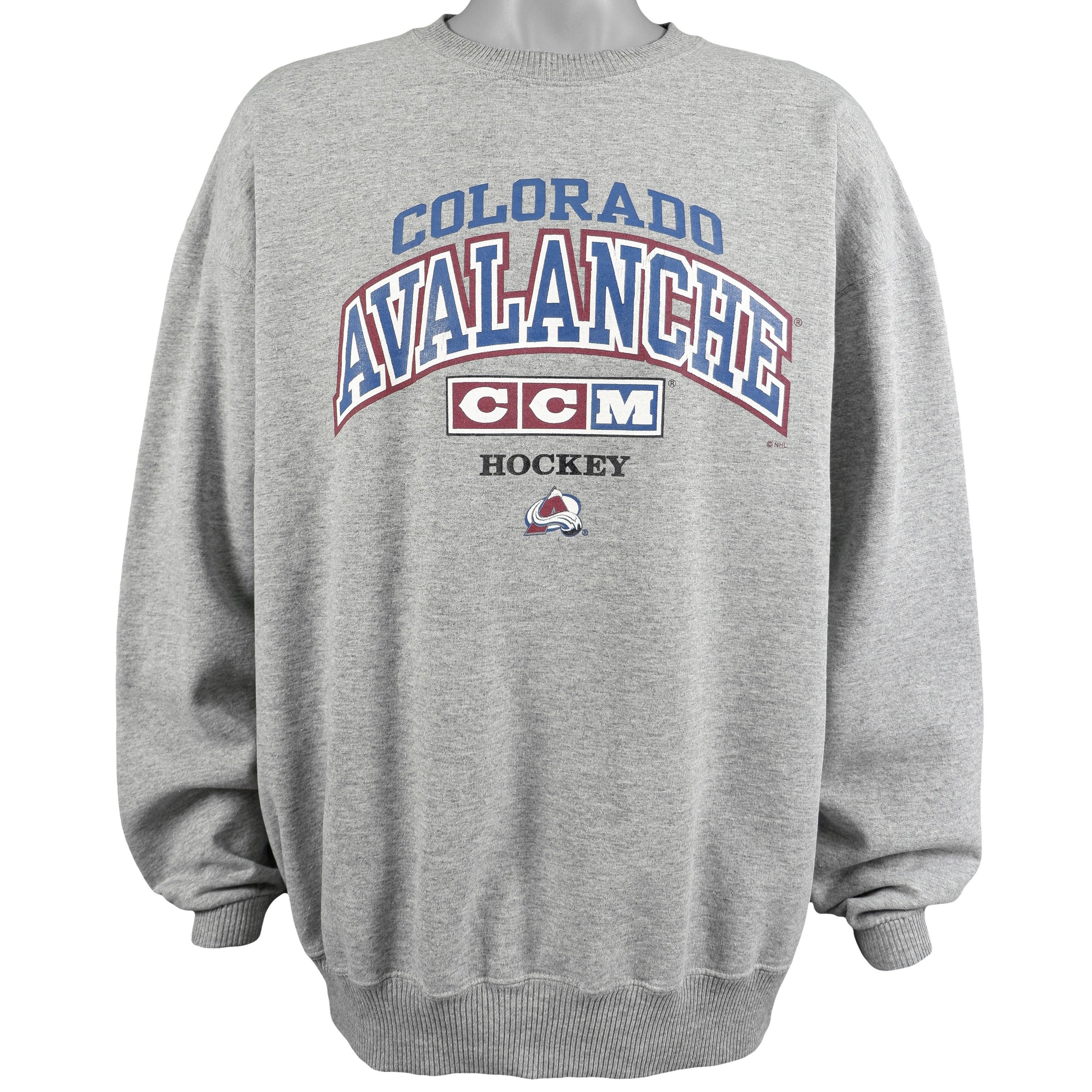 COLORADO AVALANCHE Men Vintage 90s Embroidered Hockey Jersey XL