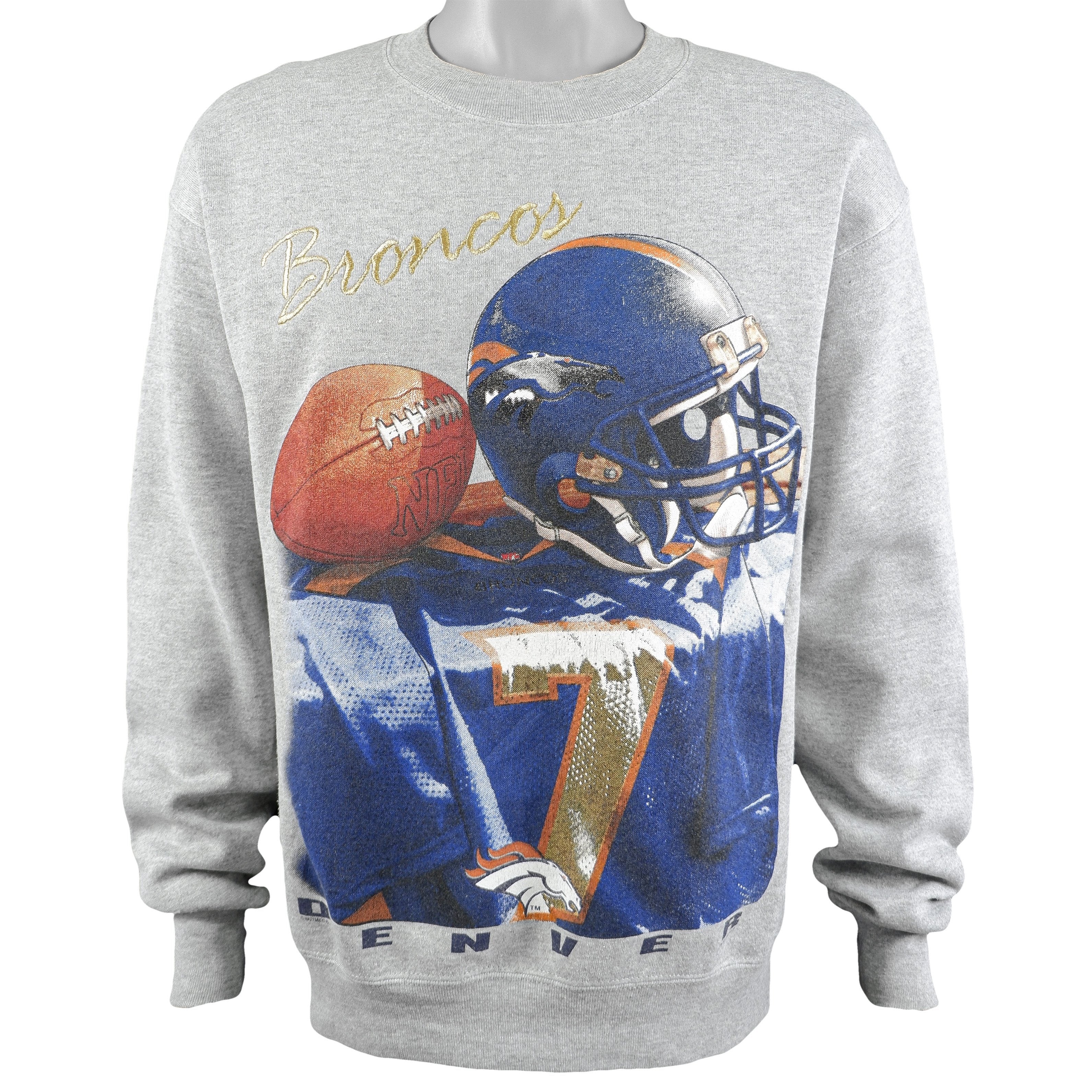 Denver Broncos Sweatshirt Men XXL Grey Vintage USA Made LEE