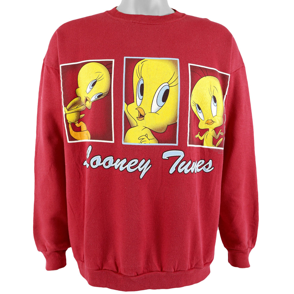 Looney Tunes - Tweety Crew Neck Sweatshirt 1990s X-Large Vintage Retro