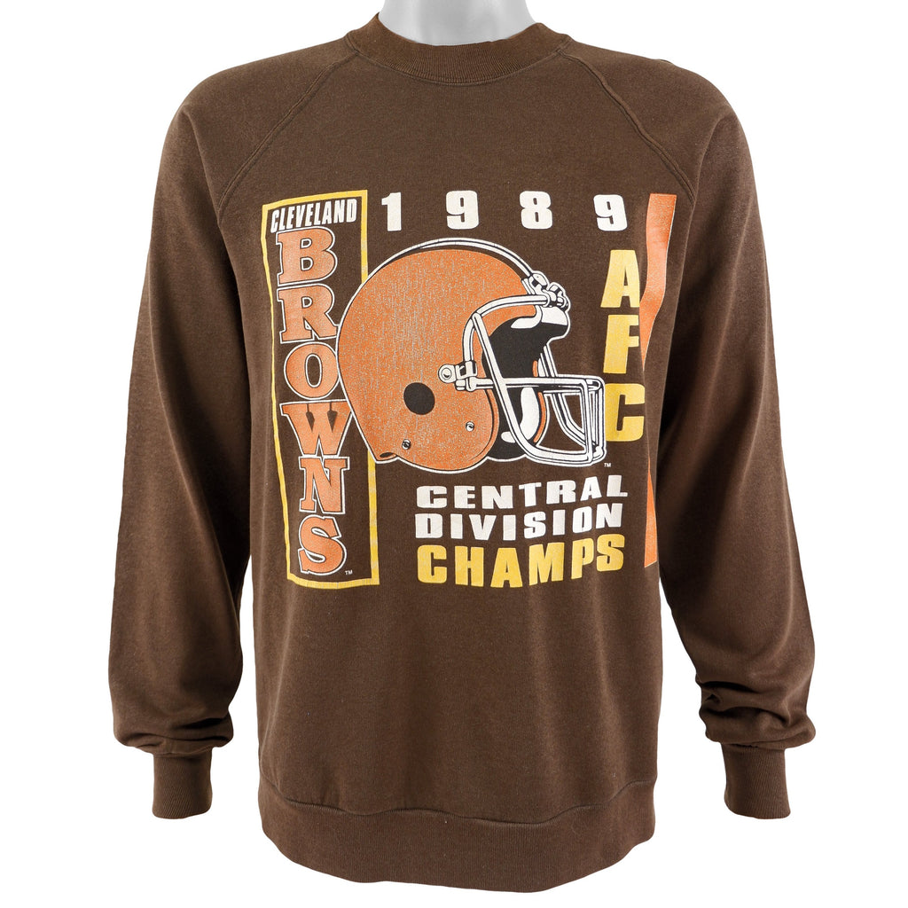 NFL (Trench) - Cleveland Browns Spell-Out Sweatshirt 1989 Medium Vintage Retro Football