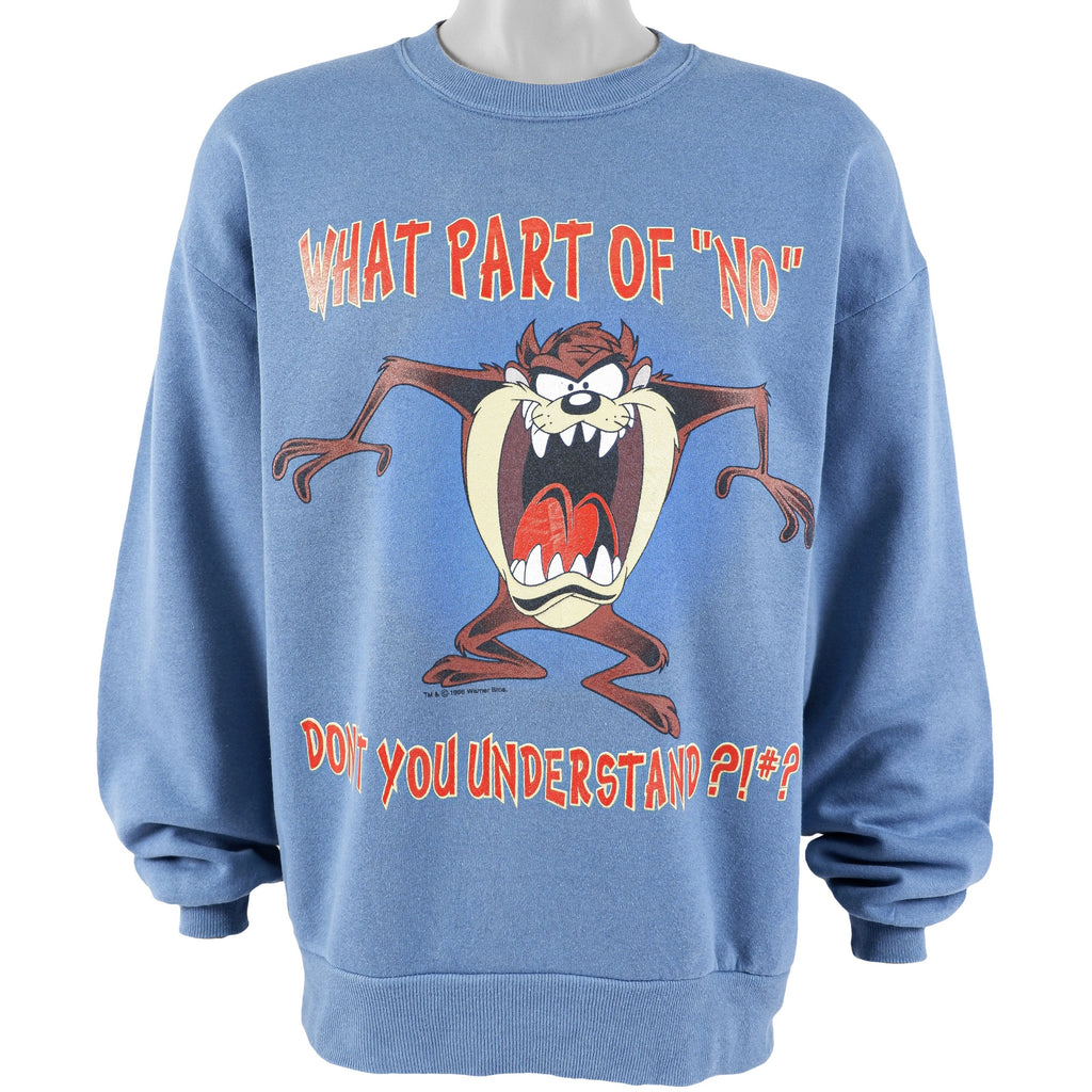 Looney Tunes - Taz Crew Neck Sweatshirt 1996 X-Large Vintage Retro