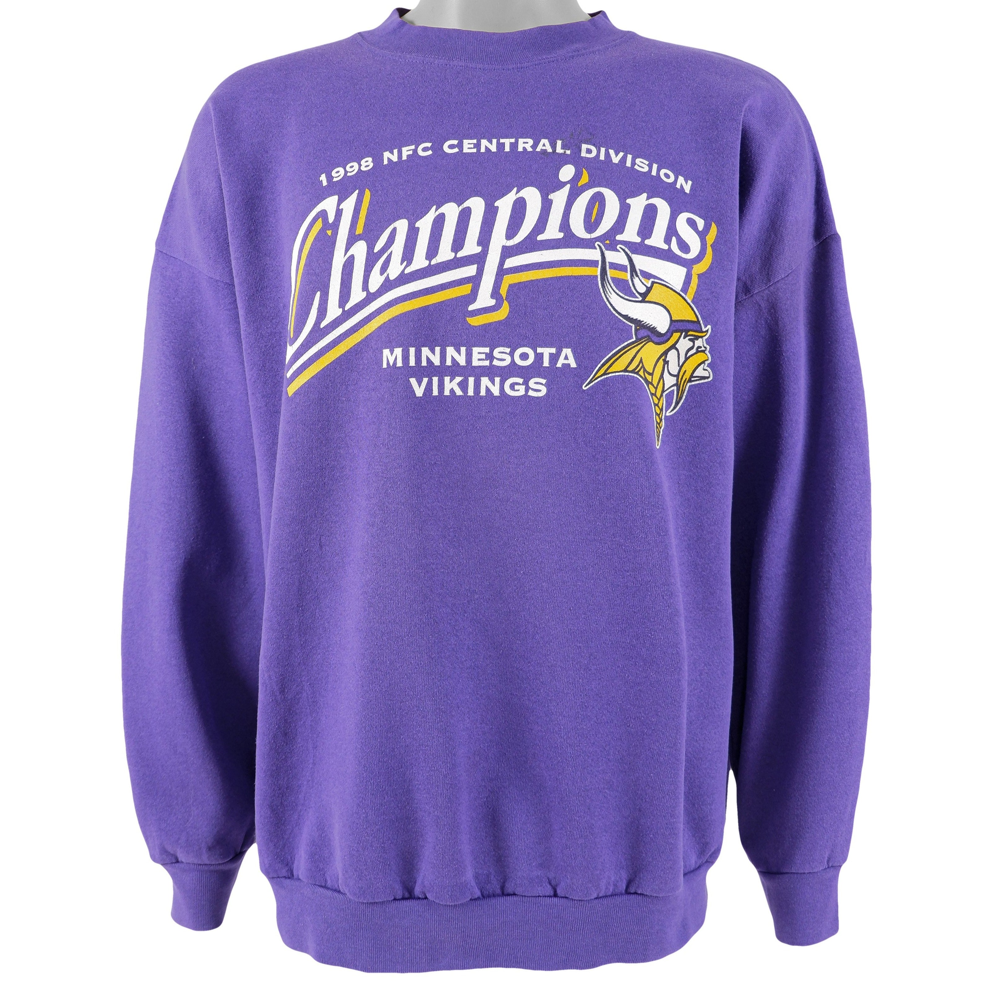 Vintage 90s MINNESOTA VIKINGS NFL Central Division Champs Sweatshirt L