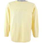 Guess - Yellow Spell-Out Crew Neck Sweatshirt 1990s Medium Vintage Retro