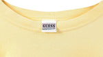 Guess - Yellow Spell-Out Crew Neck Sweatshirt 1990s Medium Vintage Retro