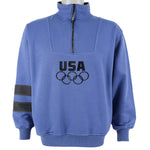 Vintage - Team USA 1/4 Zip Sweatshirt 1990s Small Vintage Retro