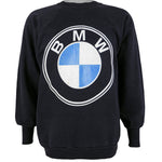 Vintage - Black BMW Spell-Out Crew Neck Sweatshirt 1990s X-Large Vintage Retro