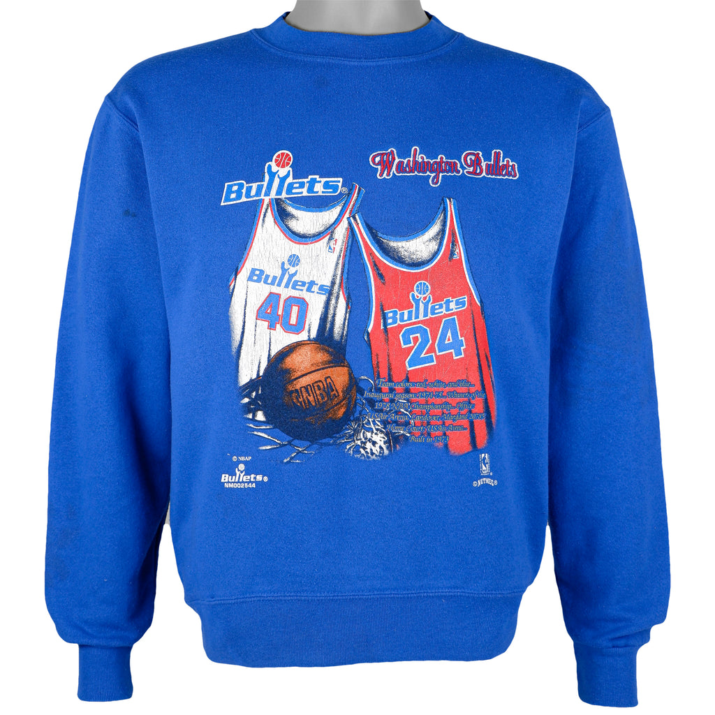 NBA (Nutmeg) - Washington Bullets Crew Neck Sweatshirt 1990s Large Vintage Retro Basketball