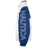 Nautica - Blue Spell-Out Reversible Jacket 1990s Large Vintage Retro