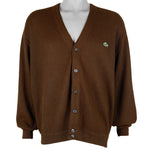 Lacoste (IZOD) - Dark Brown Button-Up Cardigan X-Large Vintage Retro