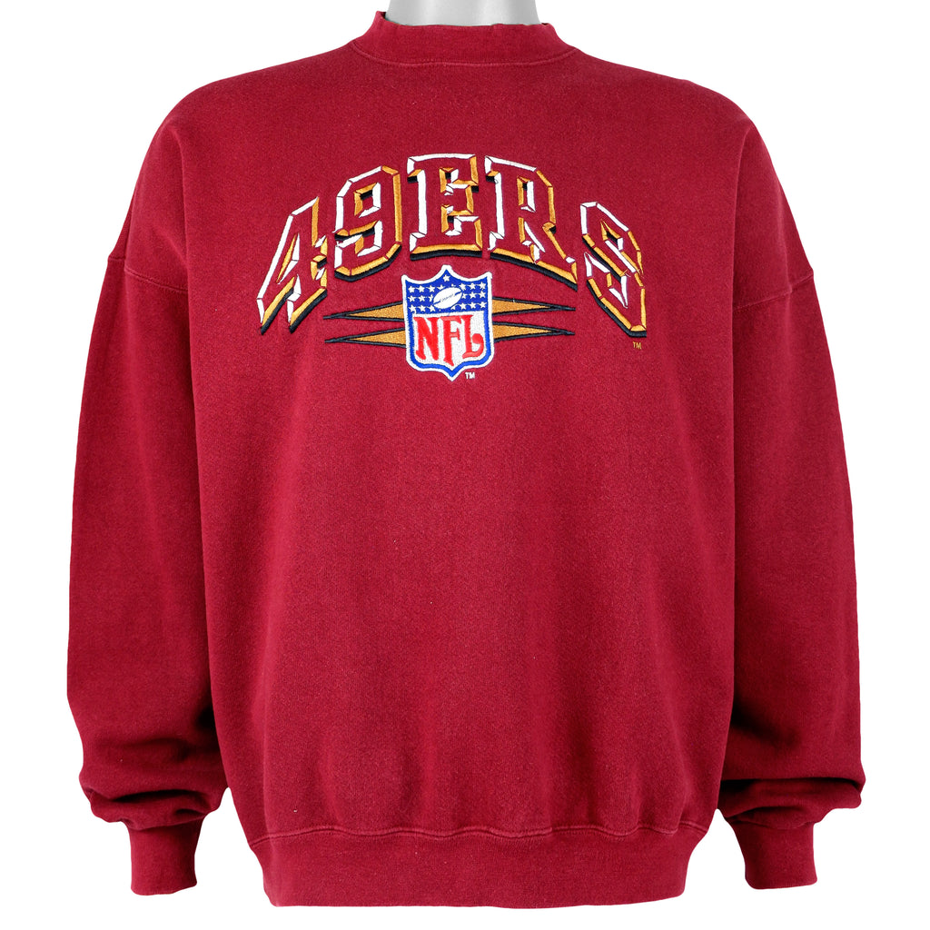 NFL (Logo Athletic) - San Francisco 49ers Spell-Out Sweatshirt 1990s X-Large Vintage Retro Football