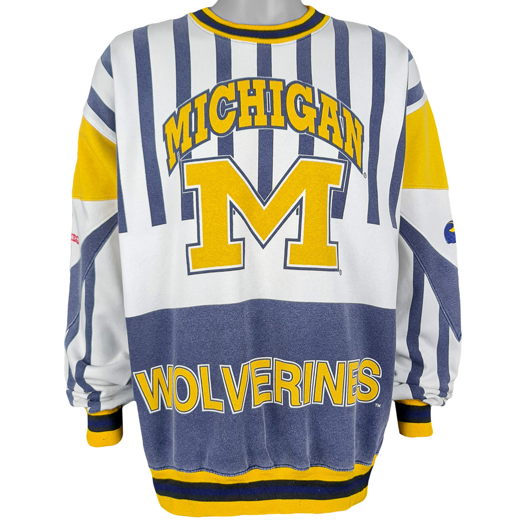 NFL - Michigan Wolverines Crew Neck Sweatshirt 1990s Large Vintage Retro Football