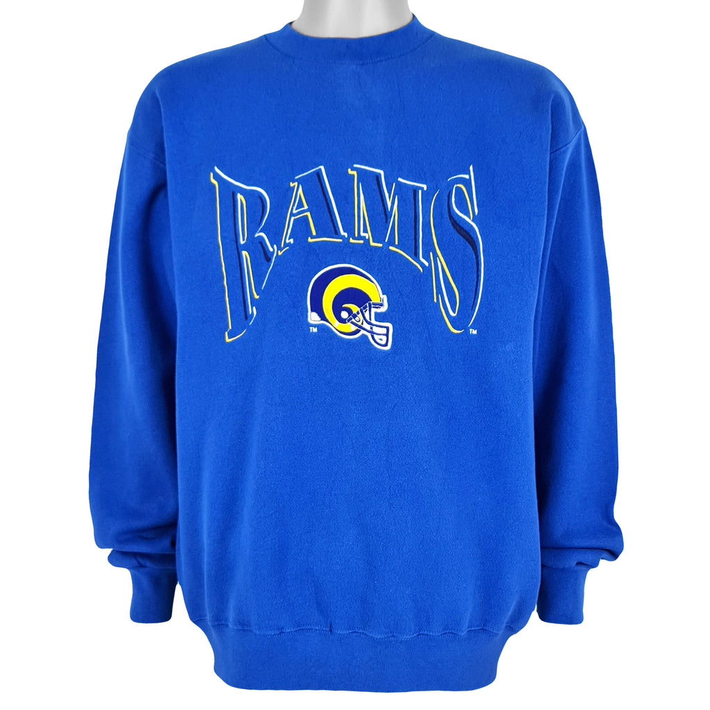 NFL (Logo 7) - St. Louis Rams Crew Neck Sweatshirt 1990s Large Vintage Retro Football