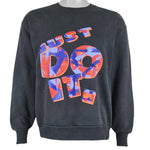 Nike - Grey Tag Just Do It Crew Neck Sweatshirt 1990s Medium