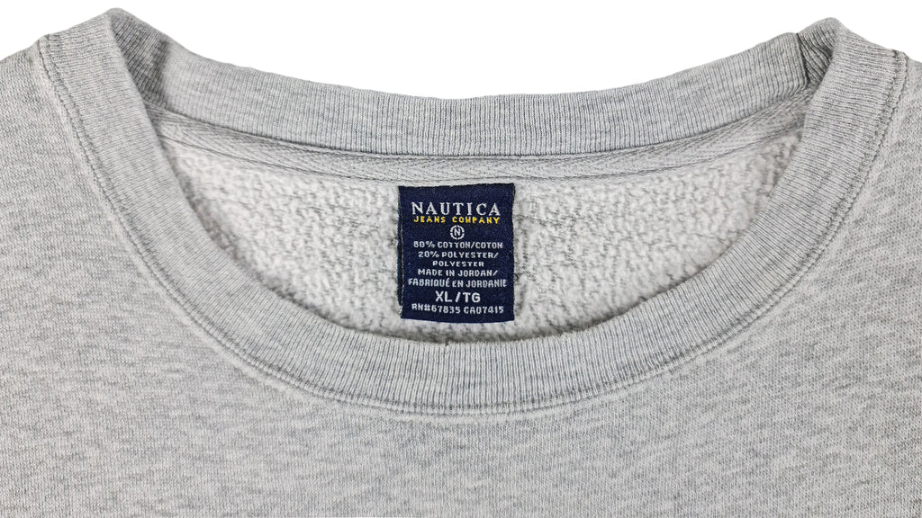 Nautica - Nautica Jeans Co. Spell-Out Crew Neck Sweatshirt 1990s X-Large Vintage Retro