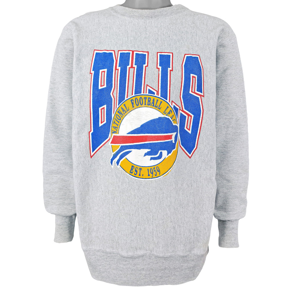 NFL - Buffalo Bills Crew Neck Sweatshirt 1990s Large Vintage Retro Football
