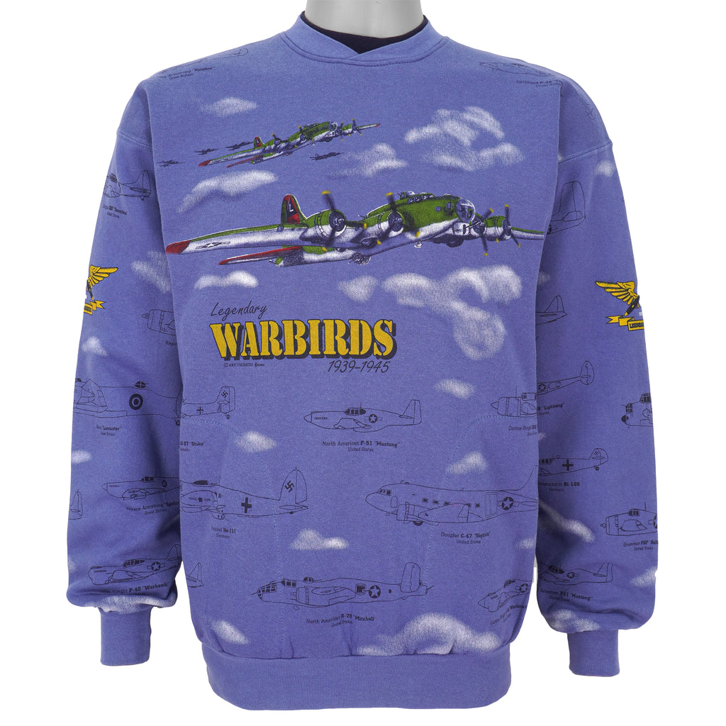 Vintage - Legendary Warbirds Crew Neck Sweatshirt 1990s Medium Vintage Retro